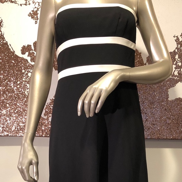 Ann Taylor Long Black and White Dress, Sz 4P - Picture 2 of 5